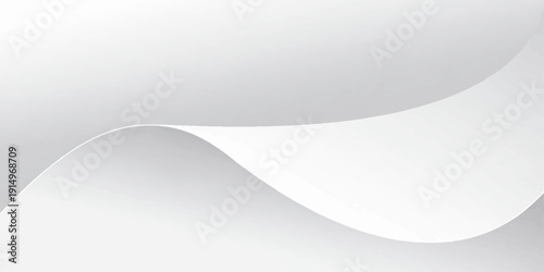 Blank white paper sheet with a 3d curled corner design featuring a realistic page turn curve on an empty document template for business office notes