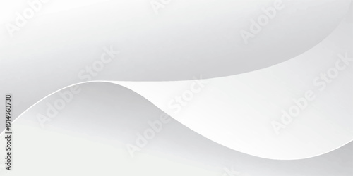 Abstract white paper background with a curled corner and empty copy space featuring a 3d folded sheet design template for a blank business document or office note wallpaper illustration