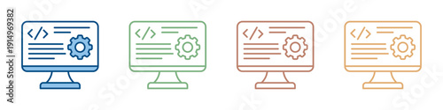 Programming Icon Set Multiple Style Collection 