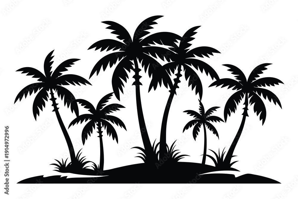 Fototapeta premium palm tree silhouettes