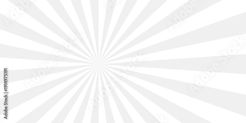 Abstract white and gray retro with sunburst pattern design. Vintage sunrays illustration swirl grunge spiral line. sun beam vector banner design and comic burst gradient concept pattern.