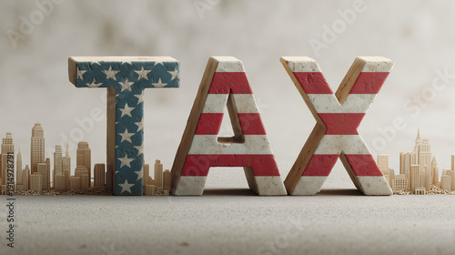 Tax Text American Symbol: A...