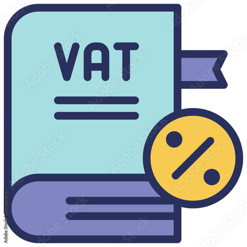 book knowledge learning vat fee tax filled outline icon