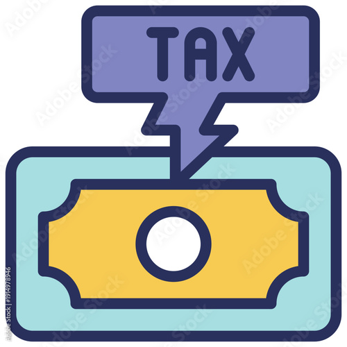 tax money paid payment fee filled outline icon