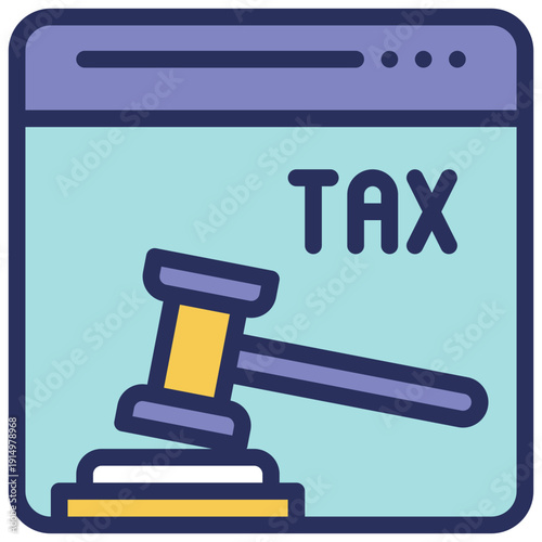 tax online fee payment filled outline icon