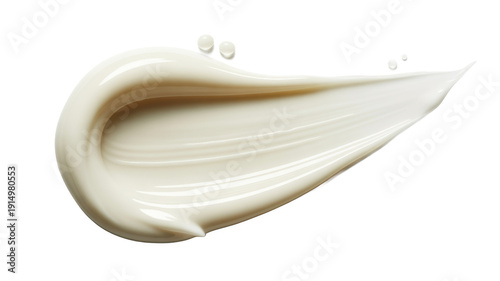 White Cosmetic Cream Swatch on White Background white cream isolated on a transparent background