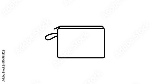 Toiletry Handbag Zipper Pouch Cosmetic Bag Line Art d flat vector isolated white background