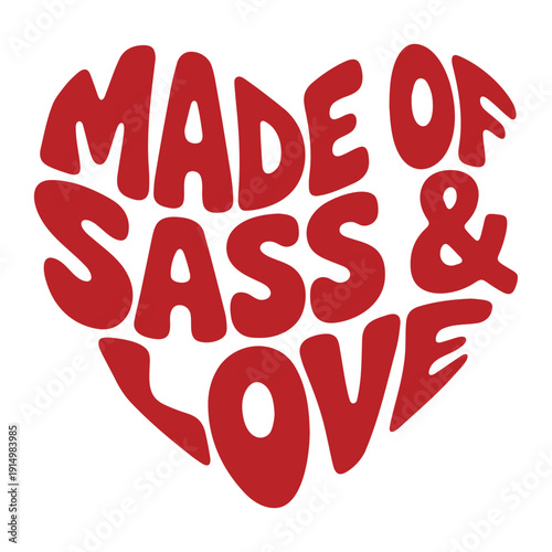 A stylized red heart-shaped word FOREVER in a bold, playful font on a white background