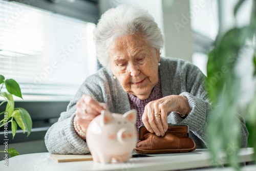 Canvastavla Senior woman planning finances and savings for retirement.