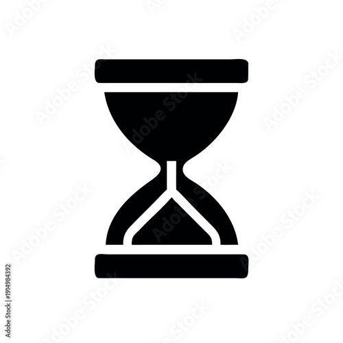 Loading time icon flat black hourglass for progress or waiting state Vector illustration