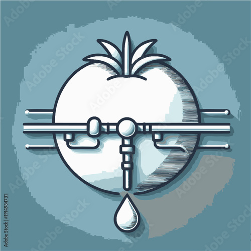Healthy food concept art featuring a 3d glass apple icon and heart symbol on an abstract vector background for web design