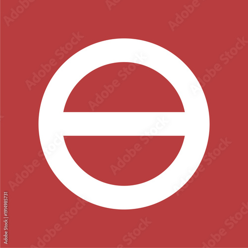 Minimalist White No Entry Road Sign Icon Featuring a Bold Circular Ring with a Thick Horizontal Bar Centered on a Solid Red Background Representing Prohibition Access Denial or Stop Alerts