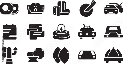Collection of black and white eco friendly icons set