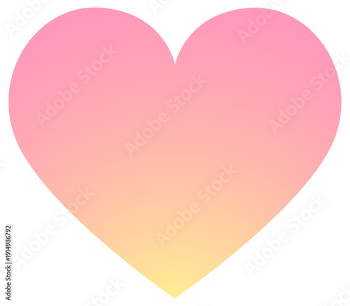 やさしい色合いのシンプルグラデーションハート