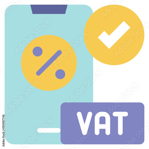 mobile online check vat percentage business flat style icon