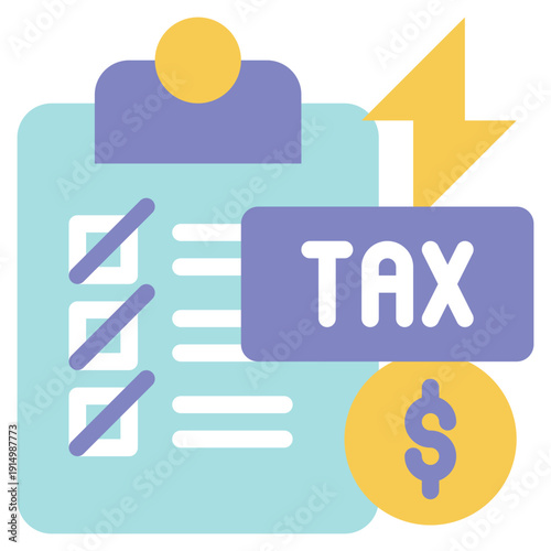 check list tax invoice payment flat style icon