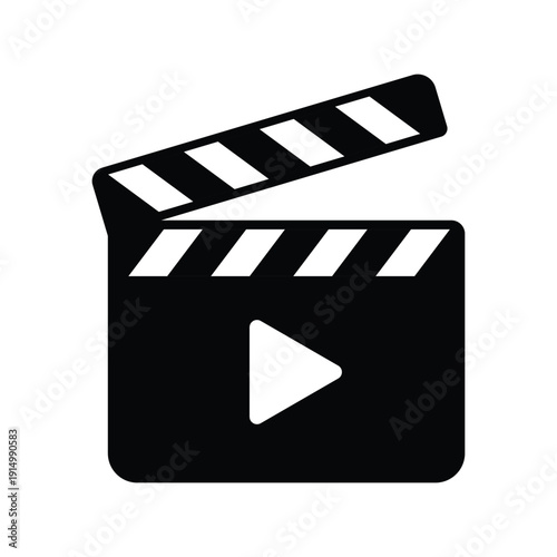 Movie Clapperboard Cinema Film Production Video Media Entertainment Icon Vector Illustration for Social Media Branding movie clapperboard cinema film production video media entertainment