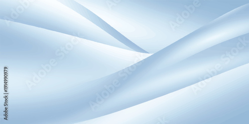 A futuristic abstract blue wave background features a smooth gradient curve and silk texture, creating a light vector pattern for a modern technology wallpaper design template