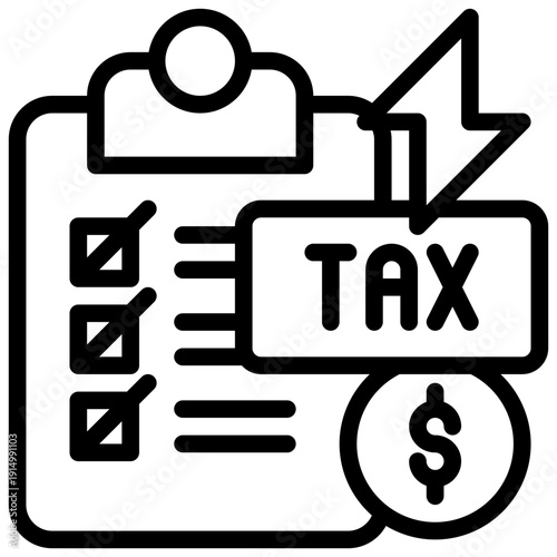 check list tax invoice payment simple line icon