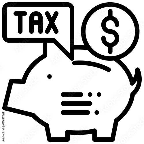 money saving tax payment simple line icon
