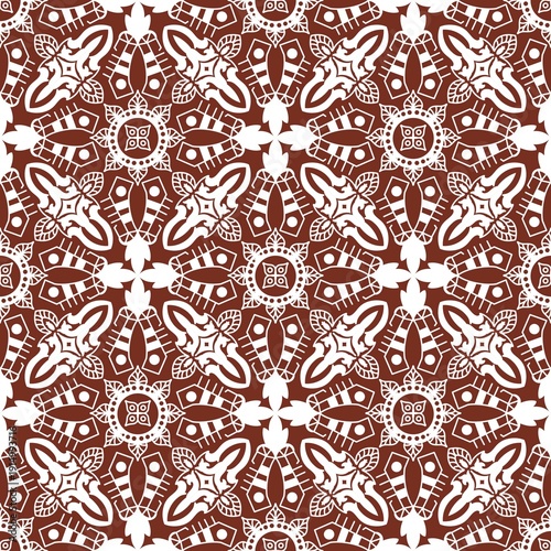 Seamless abstract artwork with intricate decorative elements in rich tones, ideal for backgrounds, branding, stationery, web graphics, and creative projects requiring a refined visual style.