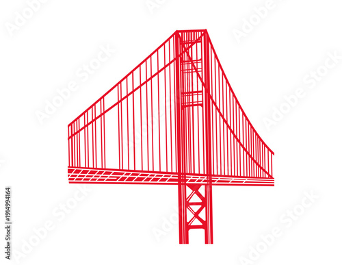 vector illustration of a wire fence , golden gate bridge