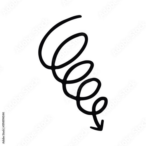 Vertical Spring Coil Spiral Arrow