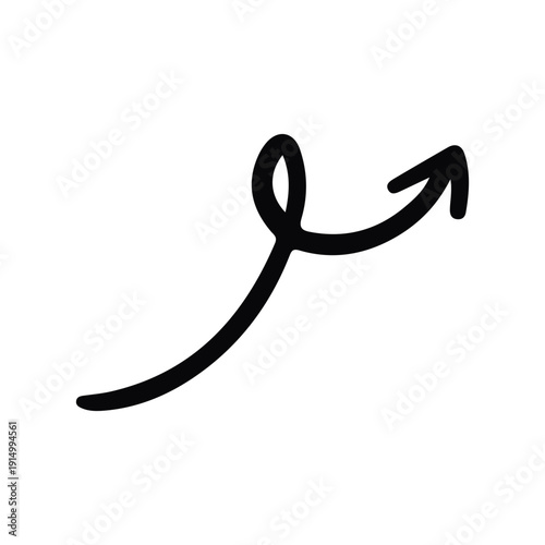 Looped Upward Growth Arrow Doodle