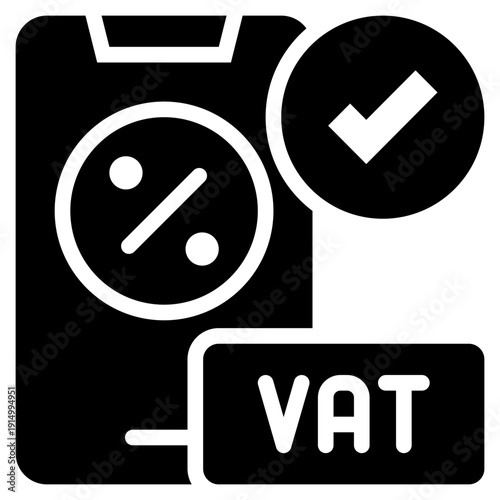 mobile online check vat percentage business solid glyph icon