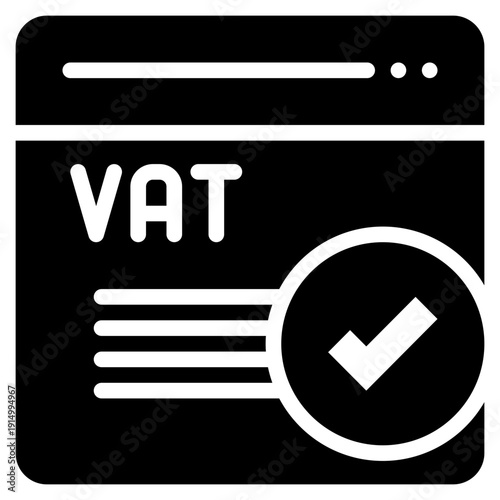 online check vat cost payment business solid glyph icon