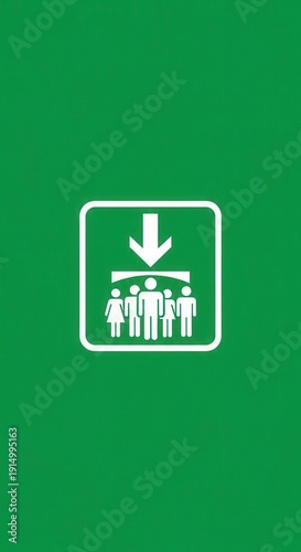 Symbolic Representation of Crowd Management and Group Assembly in Green Background