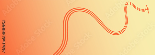 Airplane flying with a wavy trail symbolizing travel and adventure.