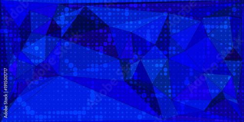 Description:
Abstract polygonal background with vibrant magenta and purple tones, featuring geometric low-poly shapes layered over a halftone dotted pattern.