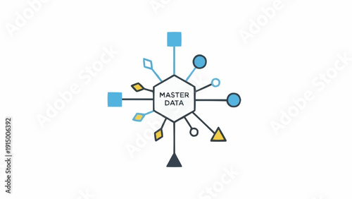 Master Data Management Diagram Infographic Illustration.