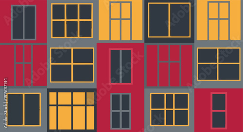 Colorful Urban Building Facade Illustration