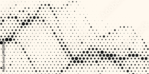 Hexagon Shapes Vector Abstract Geometric Technology Retrowave Sci-Fi Texture Isolated on Light Background. Halftone Hex Retro Simple Pattern. Eps10