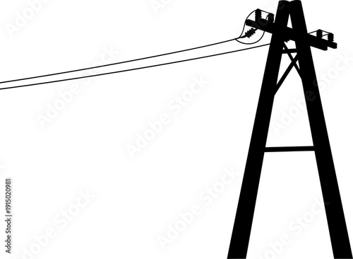 A-frame utility support silhouette for heavy power lines