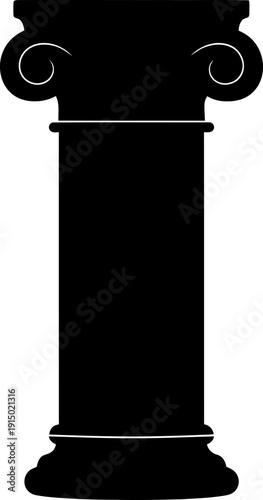 Classic ionic column capital silhouette