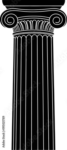 Decorative ionic column scroll silhouette