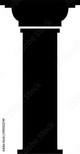 Minimalist architectural column silhouette with flat top