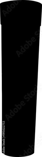 Minimalist cylindrical concrete post silhouette