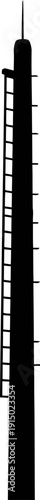Radio transmitter mast silhouette with climbing ladder