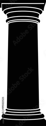 Simple classical pillar silhouette with decorative capital