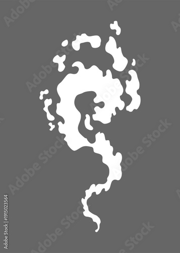 Smoke cloud icon. Vector special effect of puff or steam cloud. Fire blast, smog or fume. Dust or vapor template. Cartoon design white element of comic book