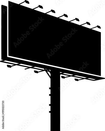 Striped safety warning bollard silhouette