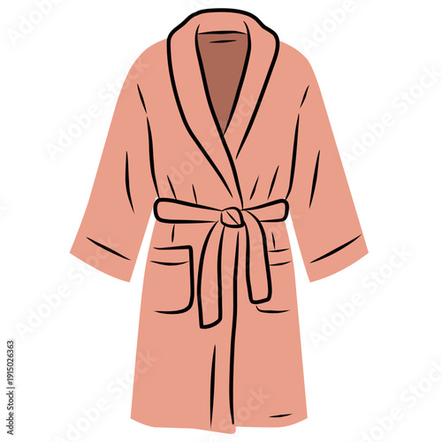 Bathrobe in Flat Style for Cozy Self Care Theme
