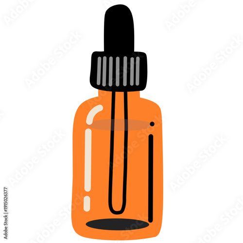 Essential Oil Bottle in Flat Style for Aromatherapy Theme