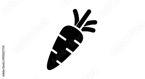 Black Silhouette of a Carrot.