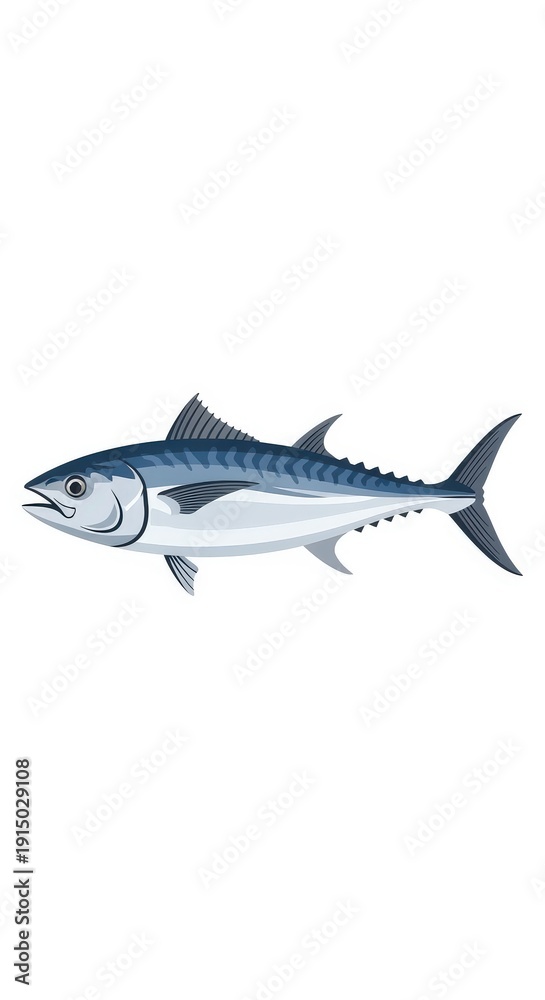 Fototapeta premium Bluefin Tuna Fish Illustration Isolated 1.