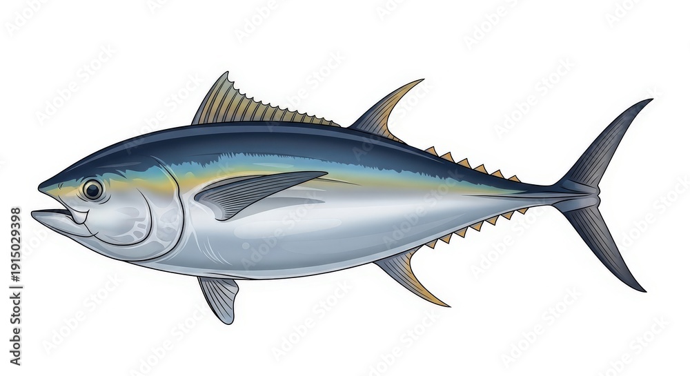 Fototapeta premium Bluefin Tuna Fish Illustration Isolated 5.